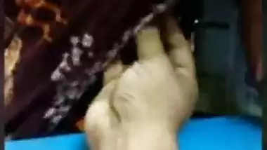 Shop staff lady showing boobs