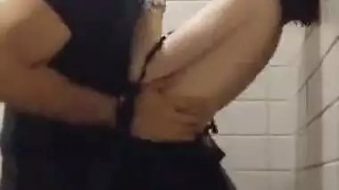 Cute Marina Fraga fucking by her boyfriend in public toilet