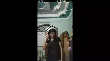 Desi aunty dance in Black Transparent Saree