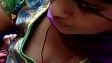 Bubbly aunty Huge Cleavage Expose captured from top angle