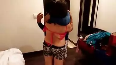 Indian hot wife romance in room
