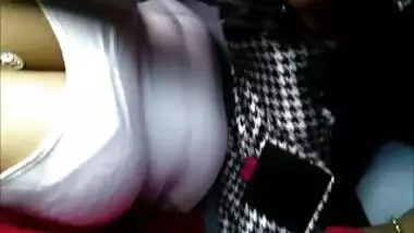 Horny Beautiful clevage in bus