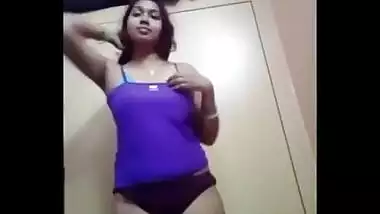 Awesome XXX striptease session of Indian babe with moist pussy