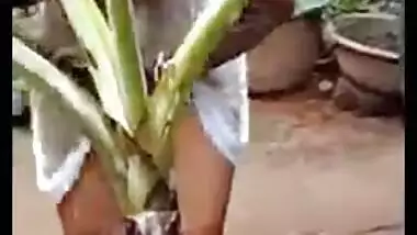 Lankan wife outdoor bath captured secretly on cam