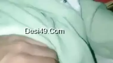 Sexy college girl boobs press by bf mms leaked