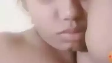 Sexy girlfriend topless on video call sex chat