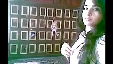 Hot Desi girl recording selfie for boyfriend
