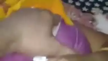 Naughty Desi guy touches GF's XXX tits making her in mood for sex