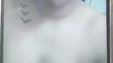Beautiful Collage GF full nude, pressing her huge spunchy boobs