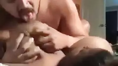 Massive boobs wife feeding husband at night before sex