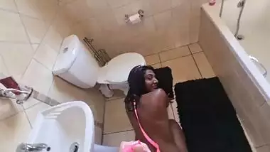 Desi whore gets walked like a dog to the toilet to get her face pissed on and sucks cock
