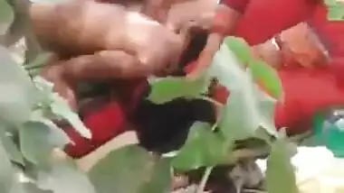 Threesome fucking in outdoor caught