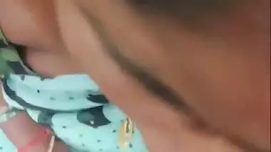 Village lady sucks husband’s dick outdoors in desi porn