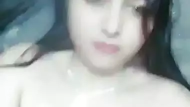 Indian gorgeous girl white boobs show selfie