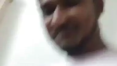 Cute girlfriend hot blowjob to boyfriend with smile