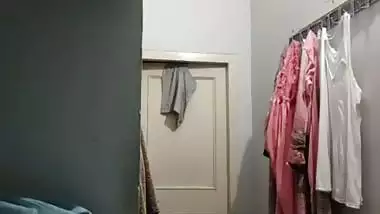Mom changing dress caught on camera by horny son