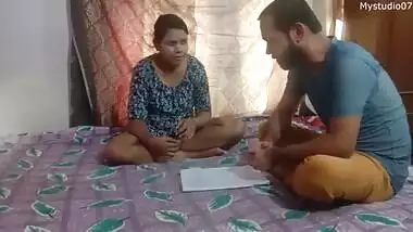 Indian school teacher first time with her student