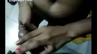 Indian Lathika aunty giving a nice head for her hubby while he squeeze her tits