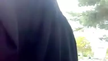 Hijabi Girl Changing Panty In Park