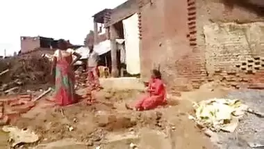 Angry village aunty showing big boobs in fight