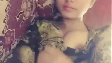 Indian collage girl showing to boyfriend