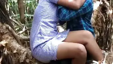 Young Tamil couple enjoys outdoor sex in the tree garden