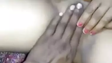 Partner licks and fingers Indian bitch's porn slit to make it wet